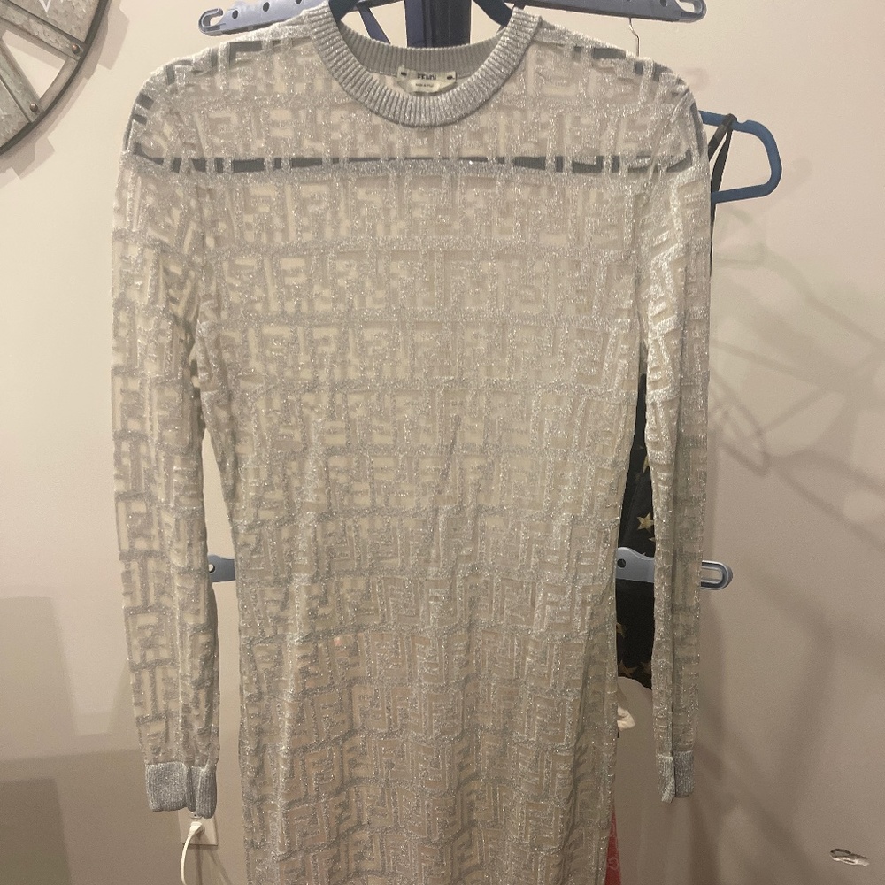 Fendi FF Motif Midi Dress in size 40